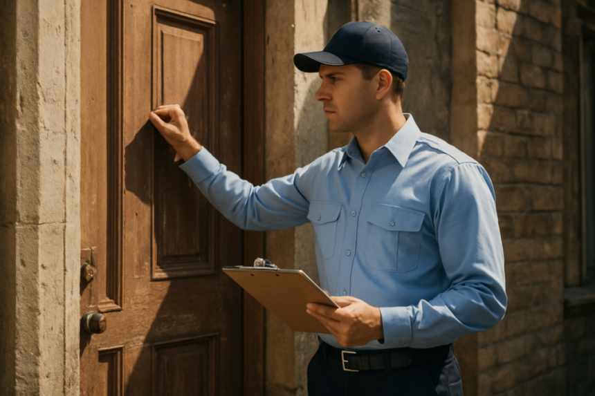 city inspector at door