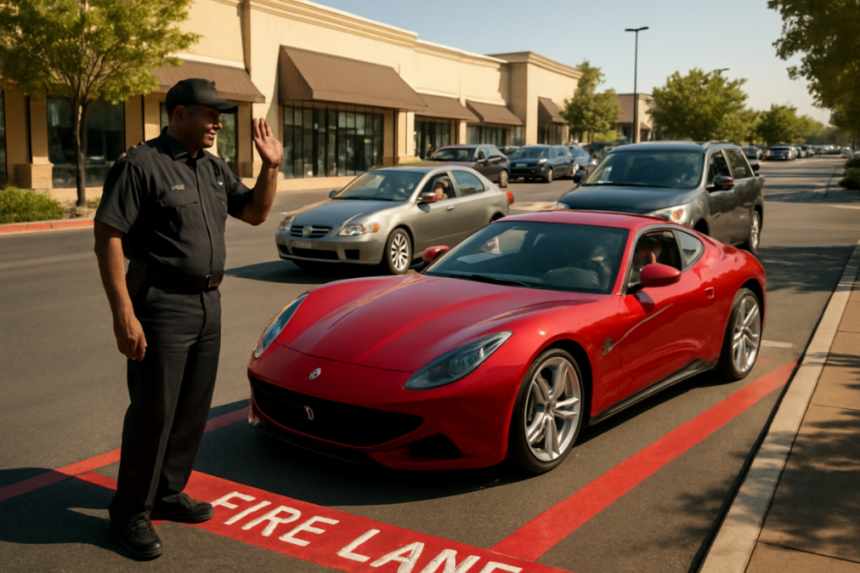 He Parked in the Fire Lane to Save Two Minutes