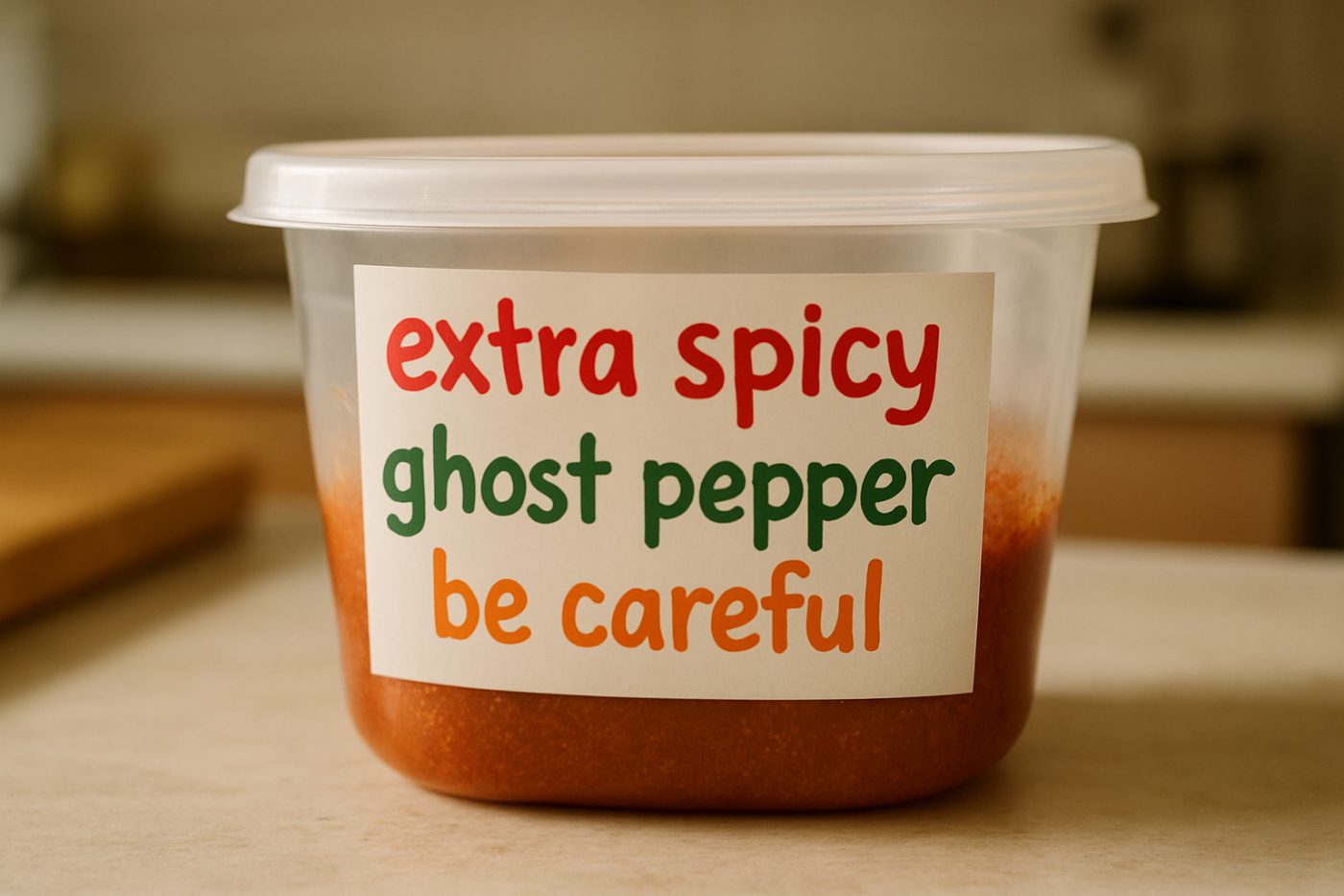 labeled curry food container