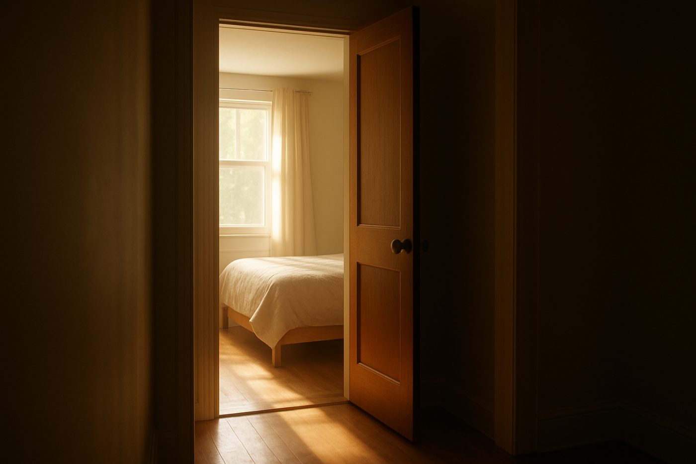 open bedroom door light