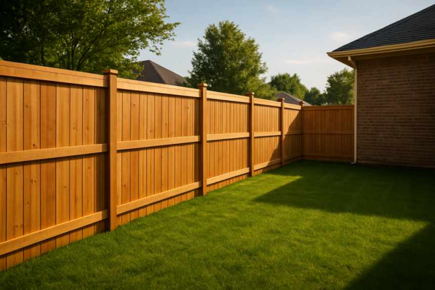 New wooden fence property line