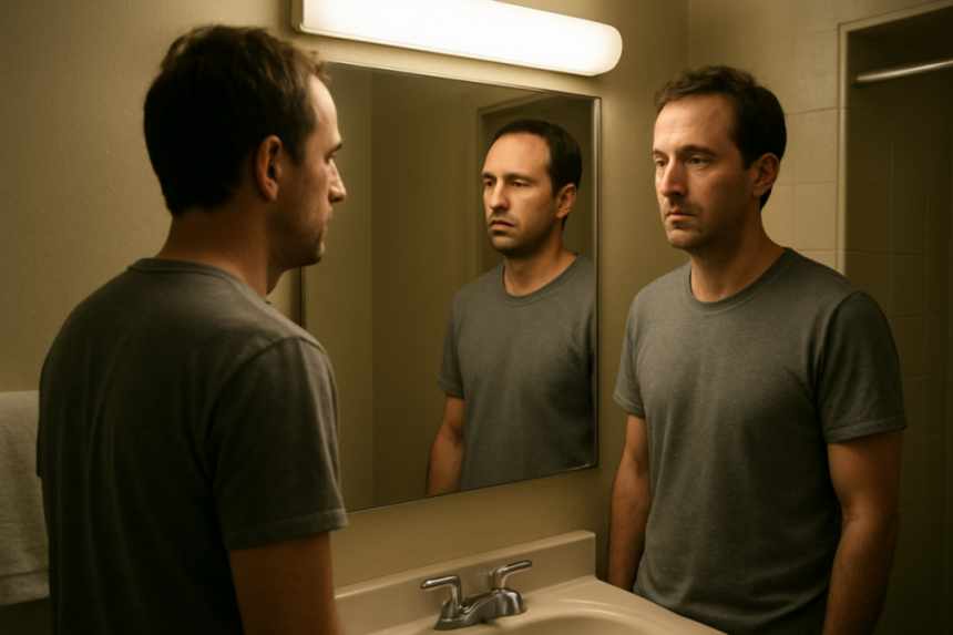 lagging reflection in mirror