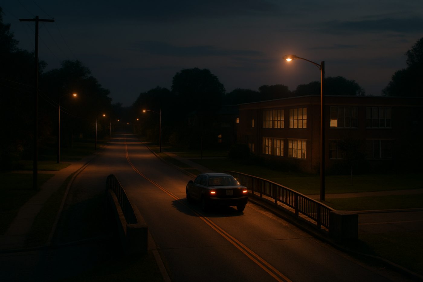 Time slip suburban drive