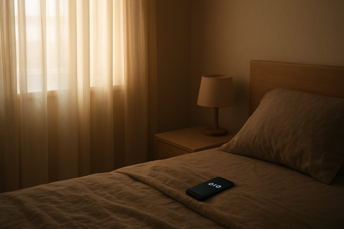 peaceful dawn bedroom scene