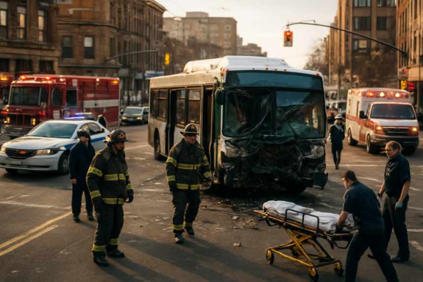 bus crash scene daylight