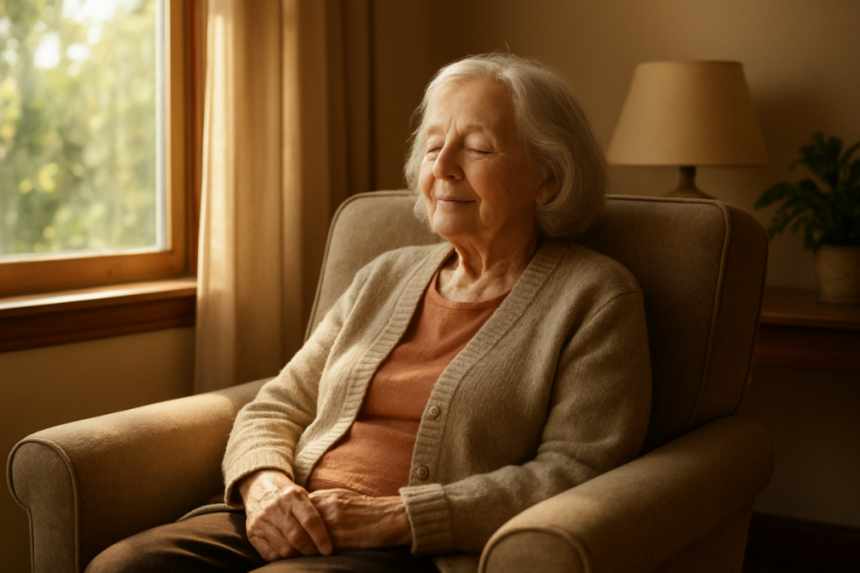 Serene grandmother resting