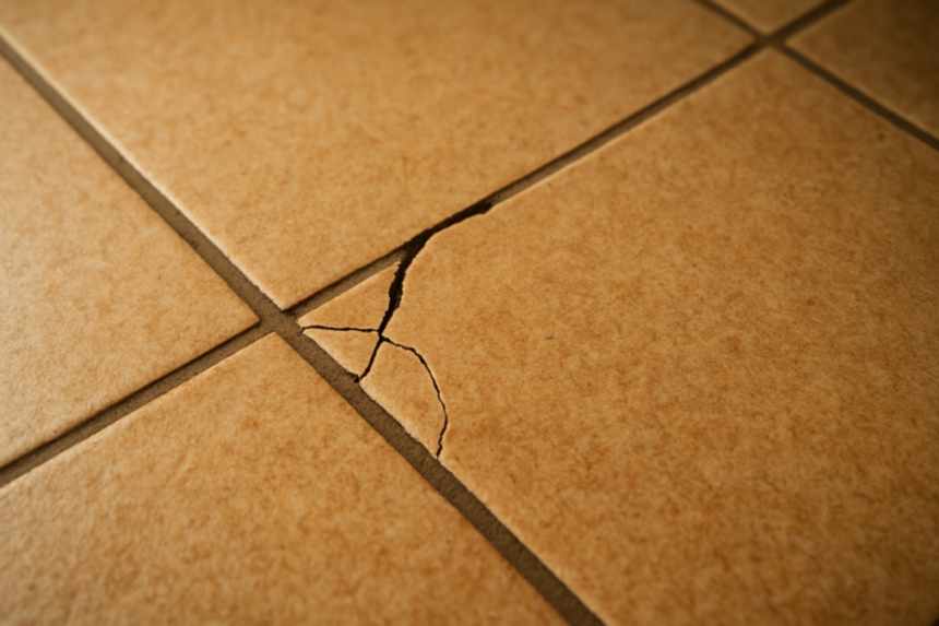 Cracked tile near register