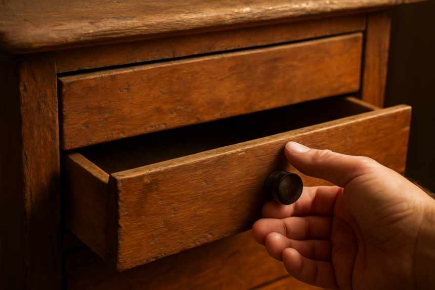 sticking hotel room drawer