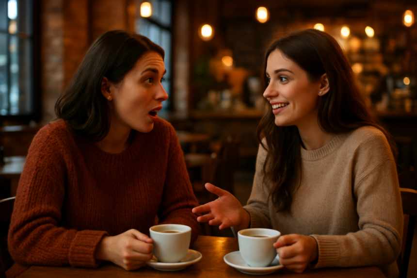 Coffee shop sister meeting