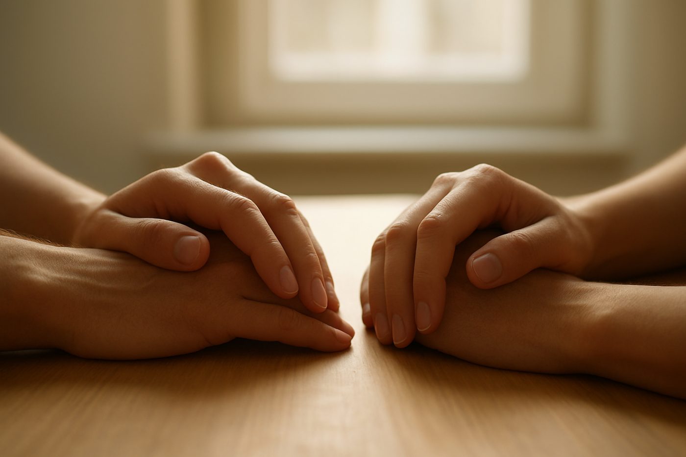 Matching hands at interview
