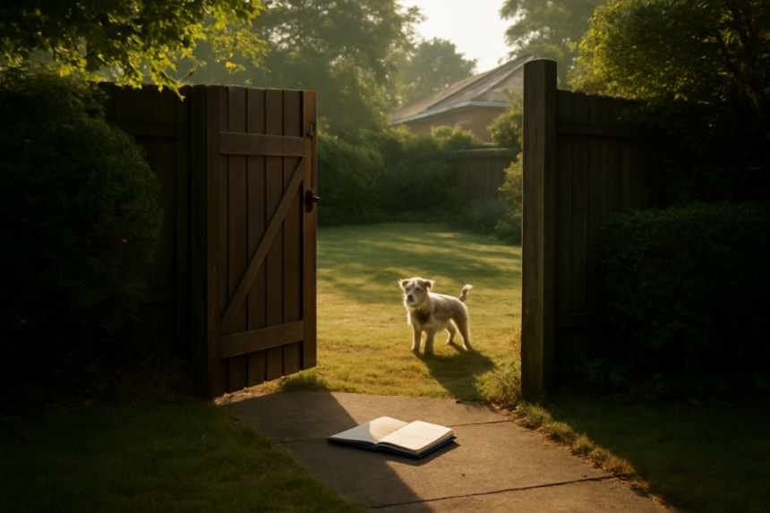 Open garden gate backyard