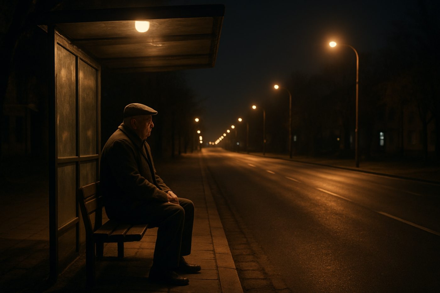 Creepy man at bus stop