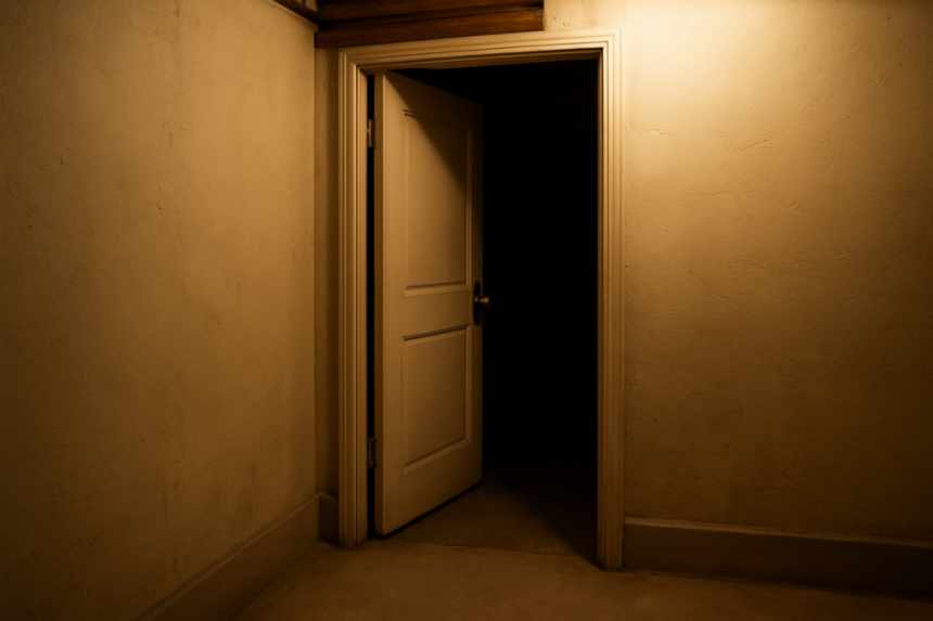unlocked basement door entrance