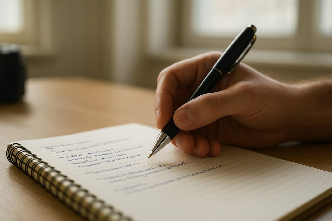 Pen and underlined notes