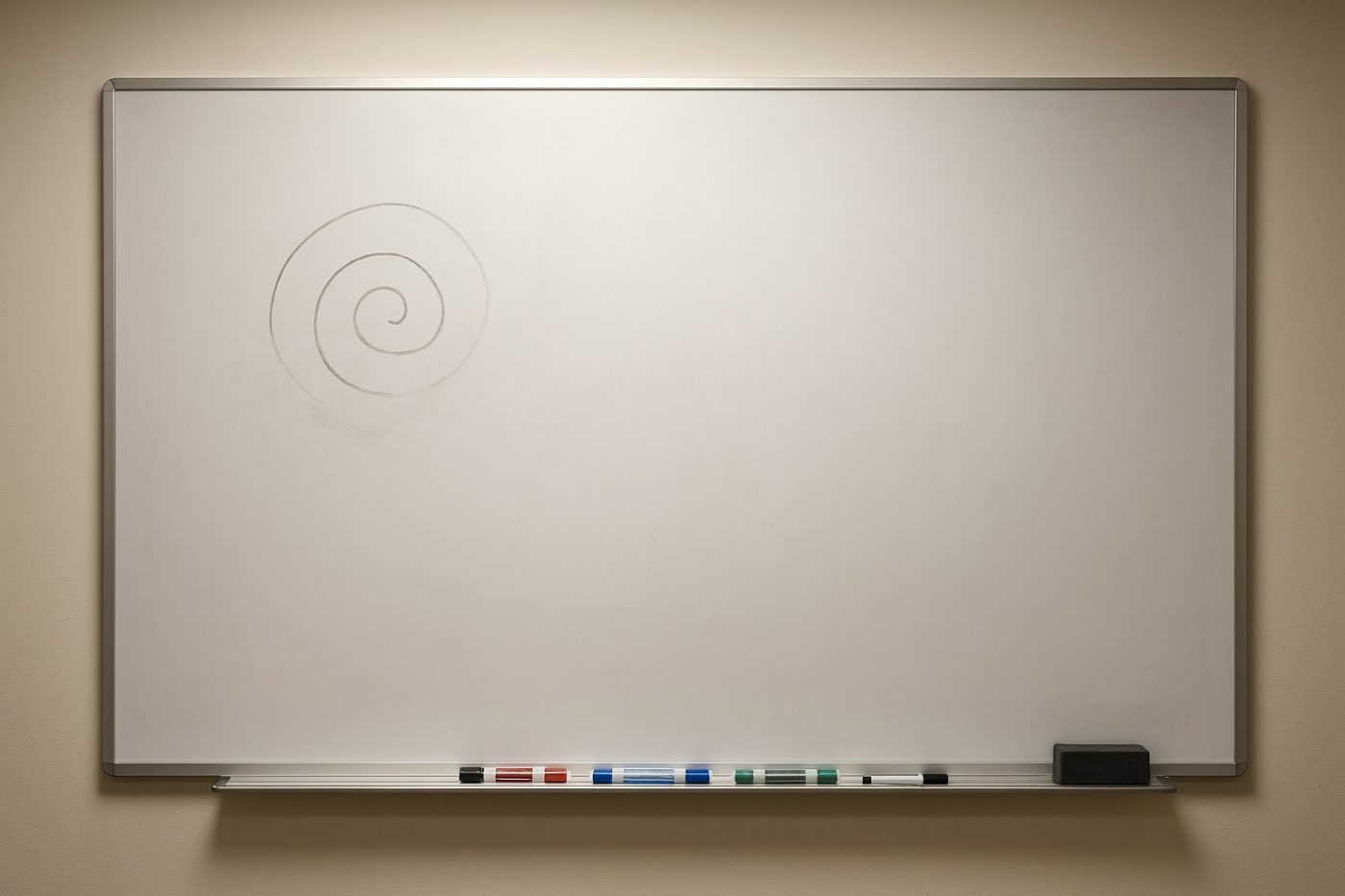 Whiteboard with spiral doodble