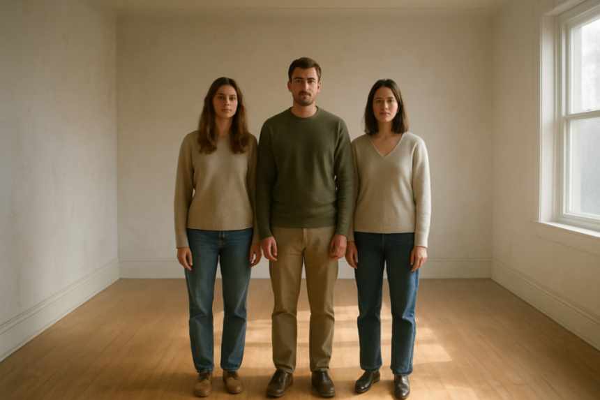 Empty house with family