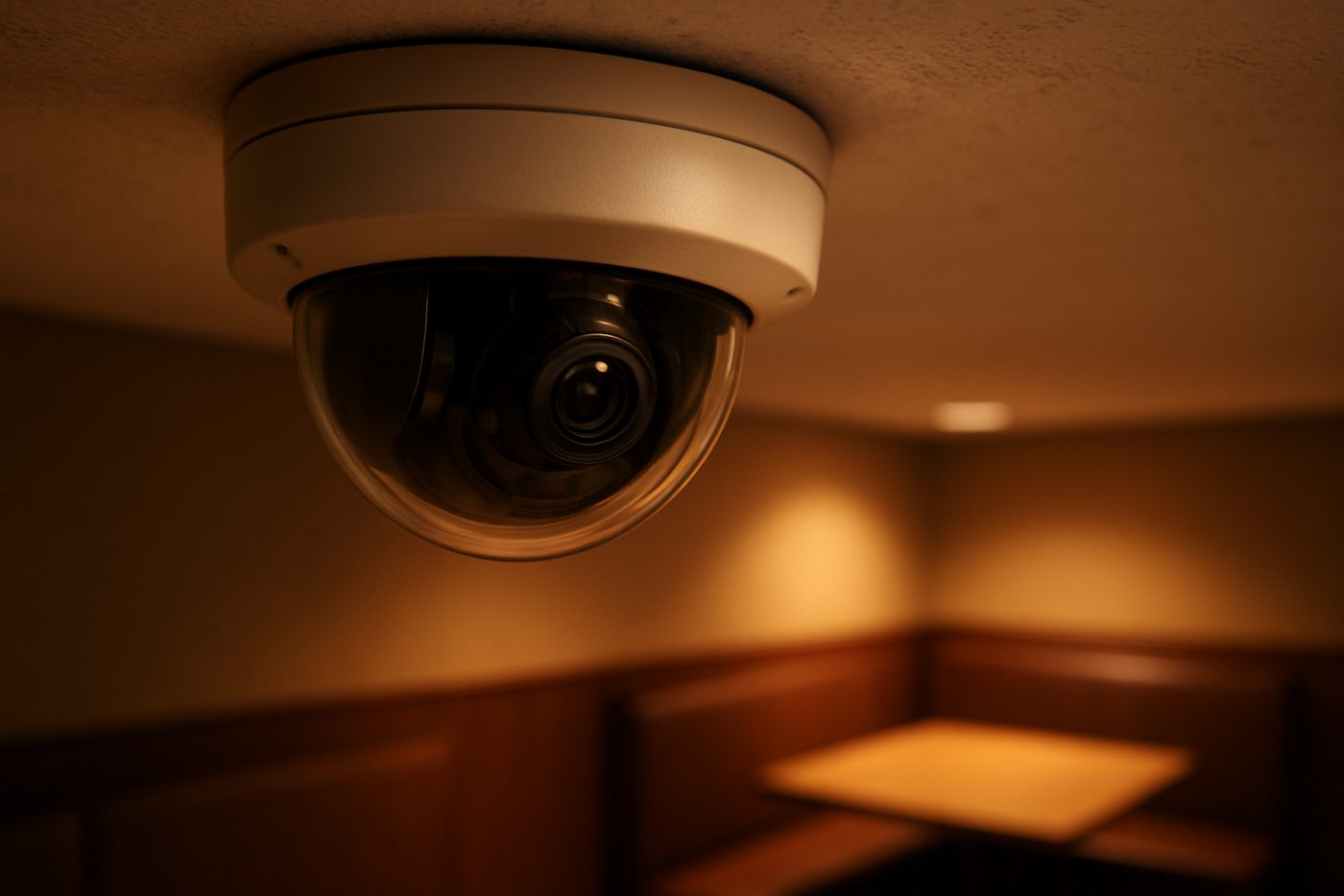 Security camera tilting downward