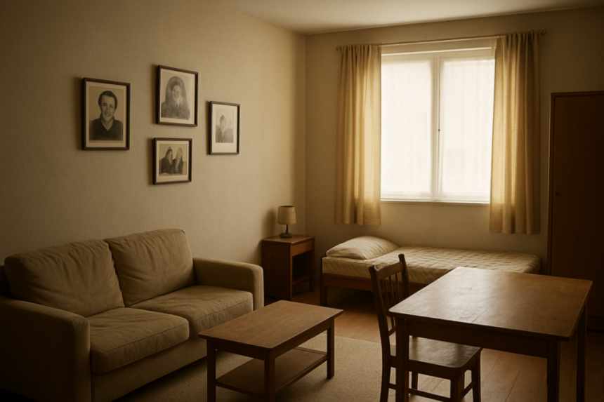 Sparse apartment with photos