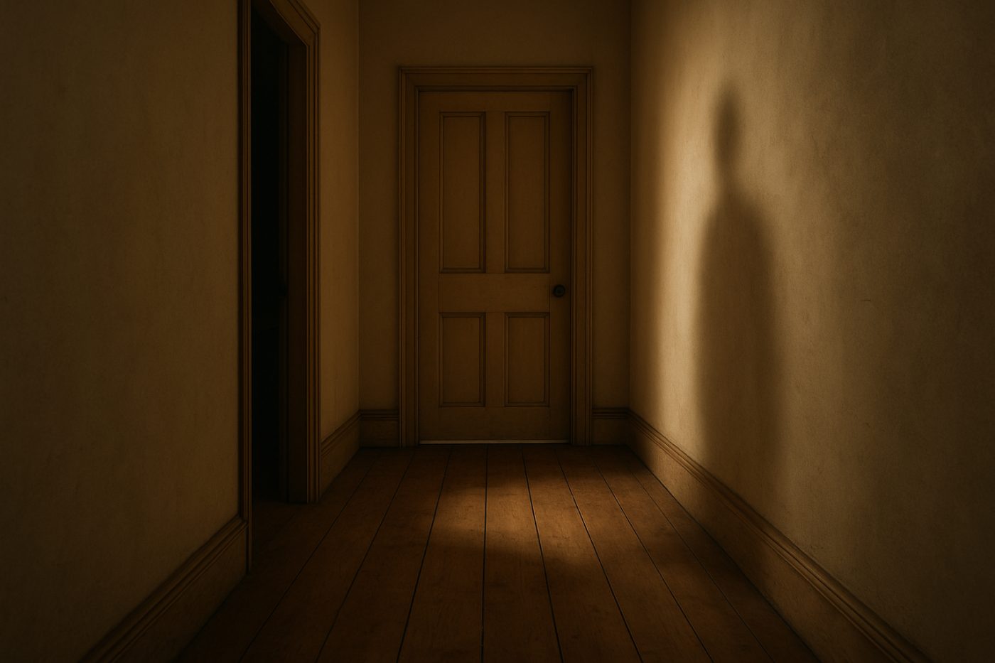 haunted upstairs hallway scene