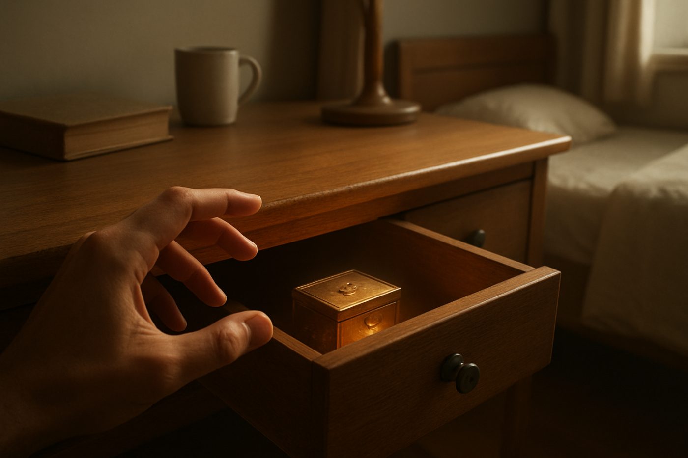 Locked drawer with music box