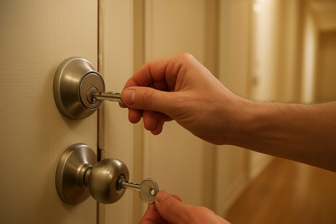 Bedroom door with personal lock
