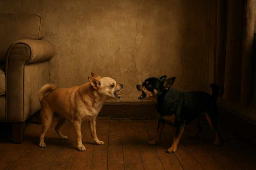 Dogs reacting to unseen presence