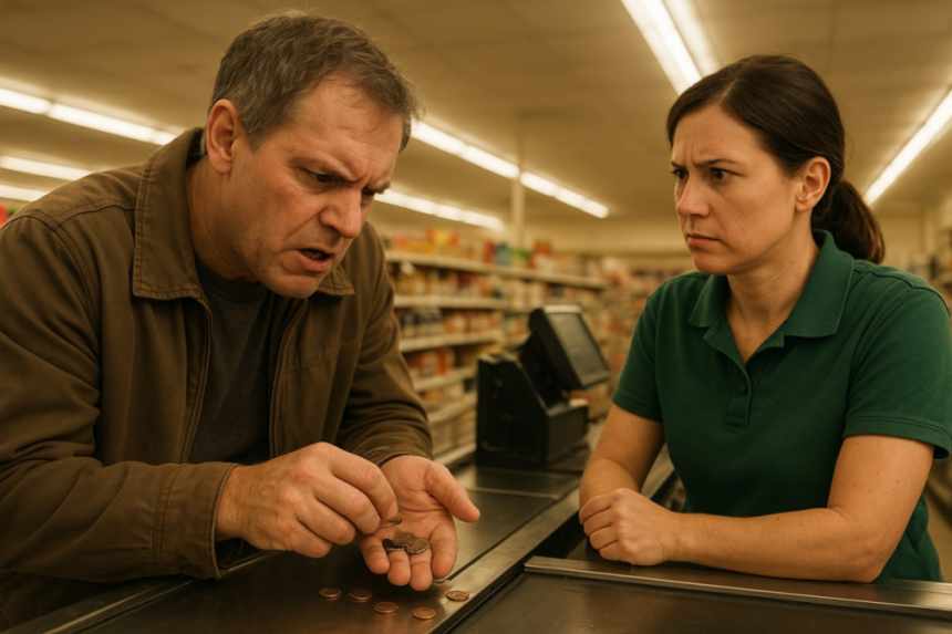 Customer counting coins arguement