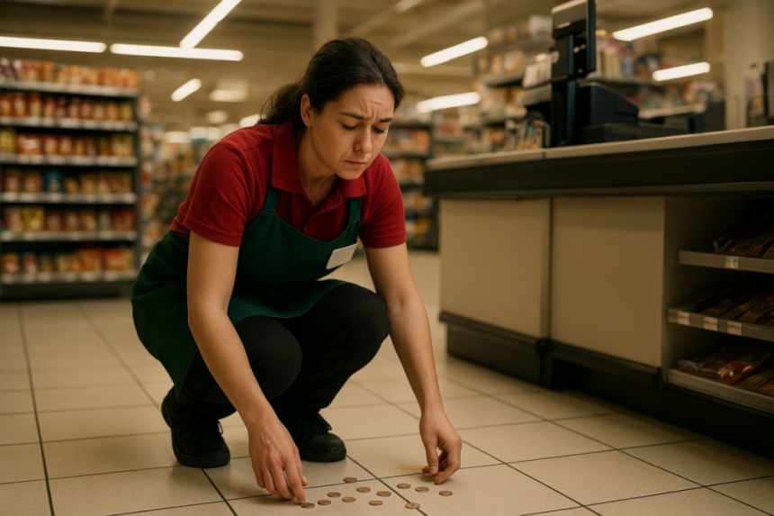 Picking up dropped money