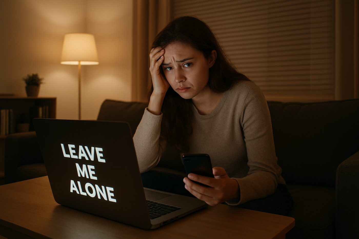 woman threatened by online stalker
