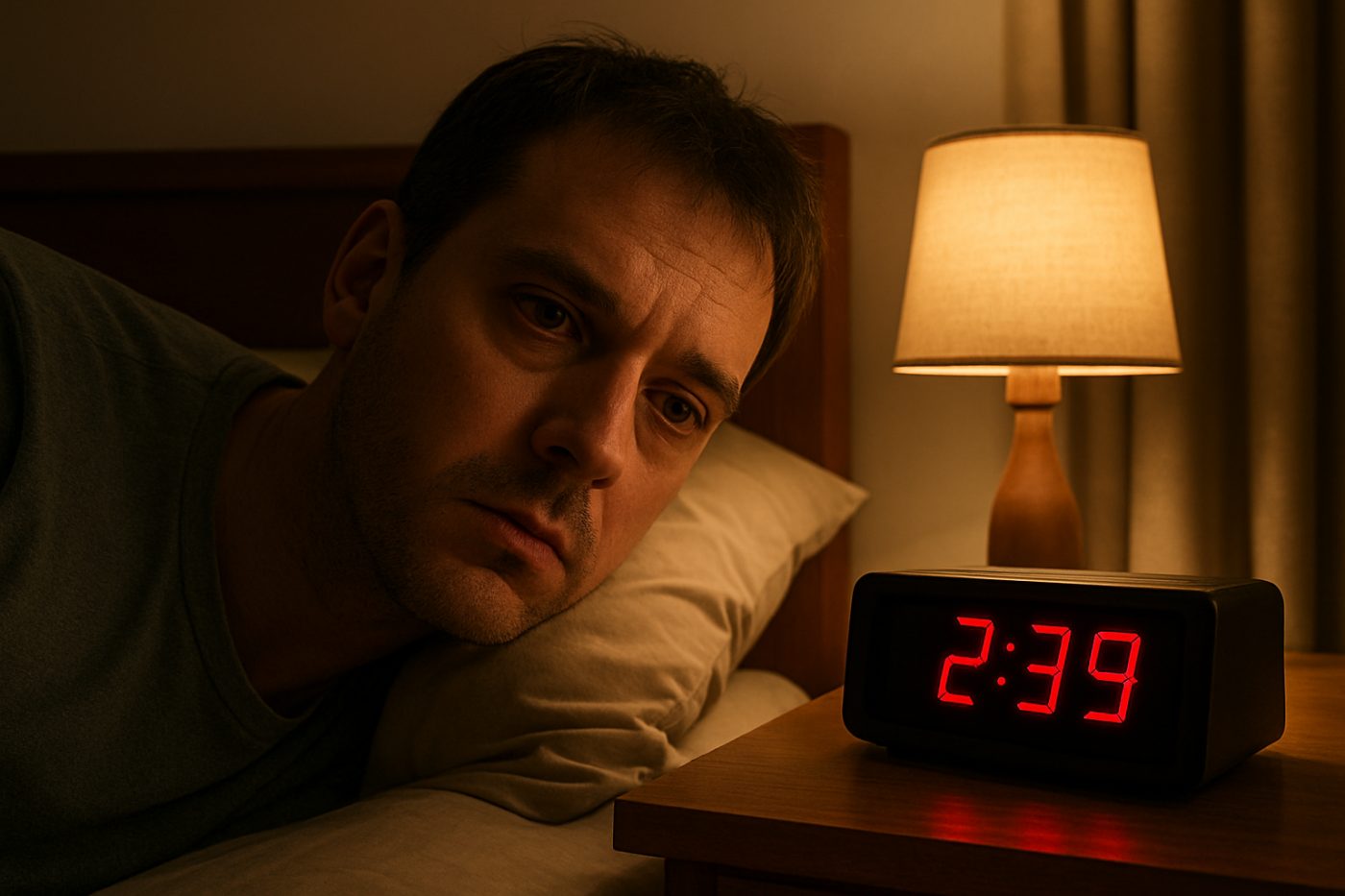 Man sleeping with lights on