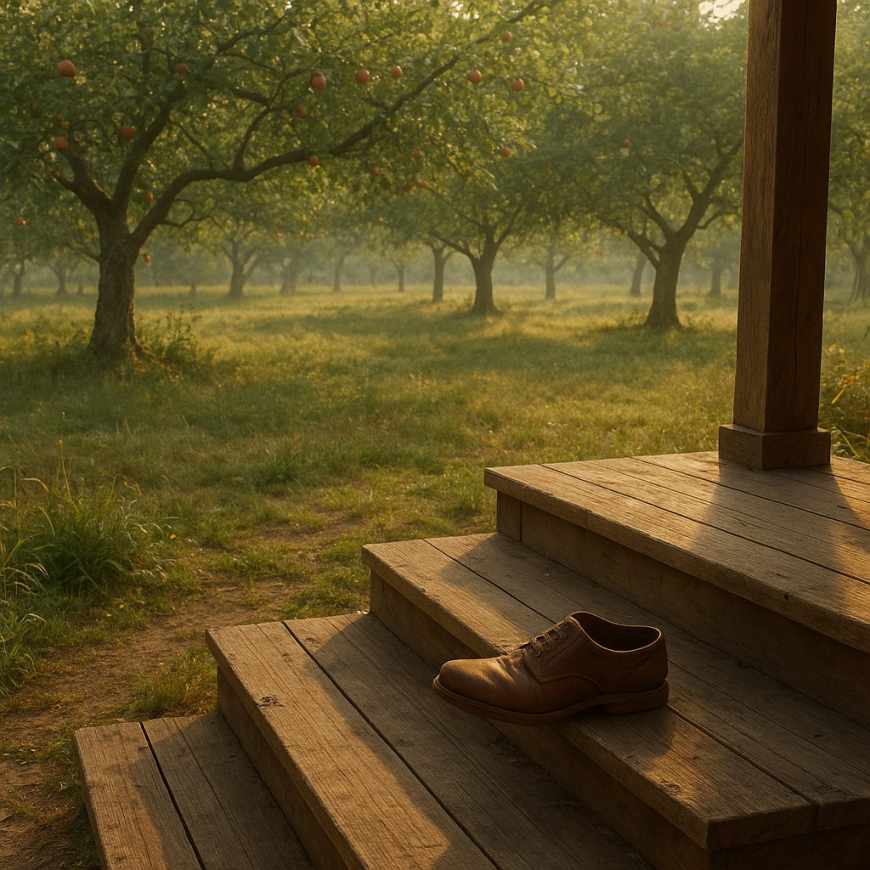 Lost shoe on back steps