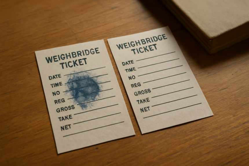 Duplicate weighbridge tickets