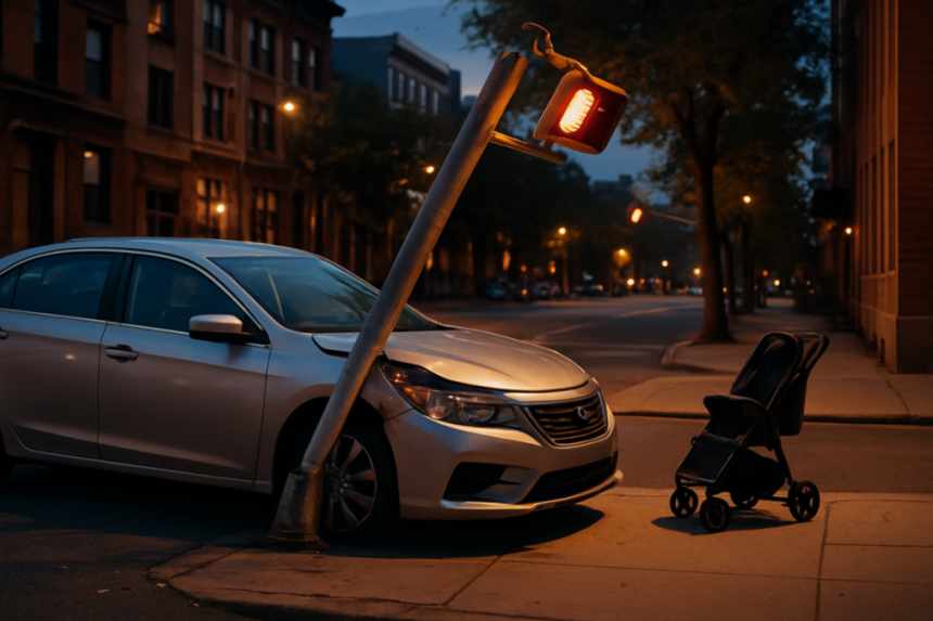 Aftermath of red light incident