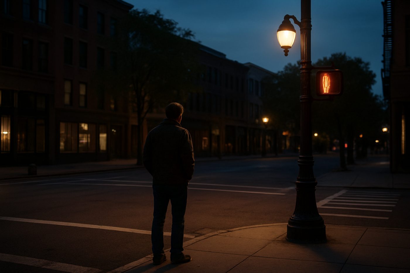 Witness at dusk intersection