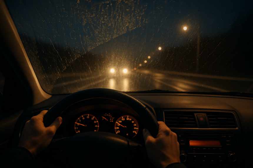 Driver seeing pacing UFO lights