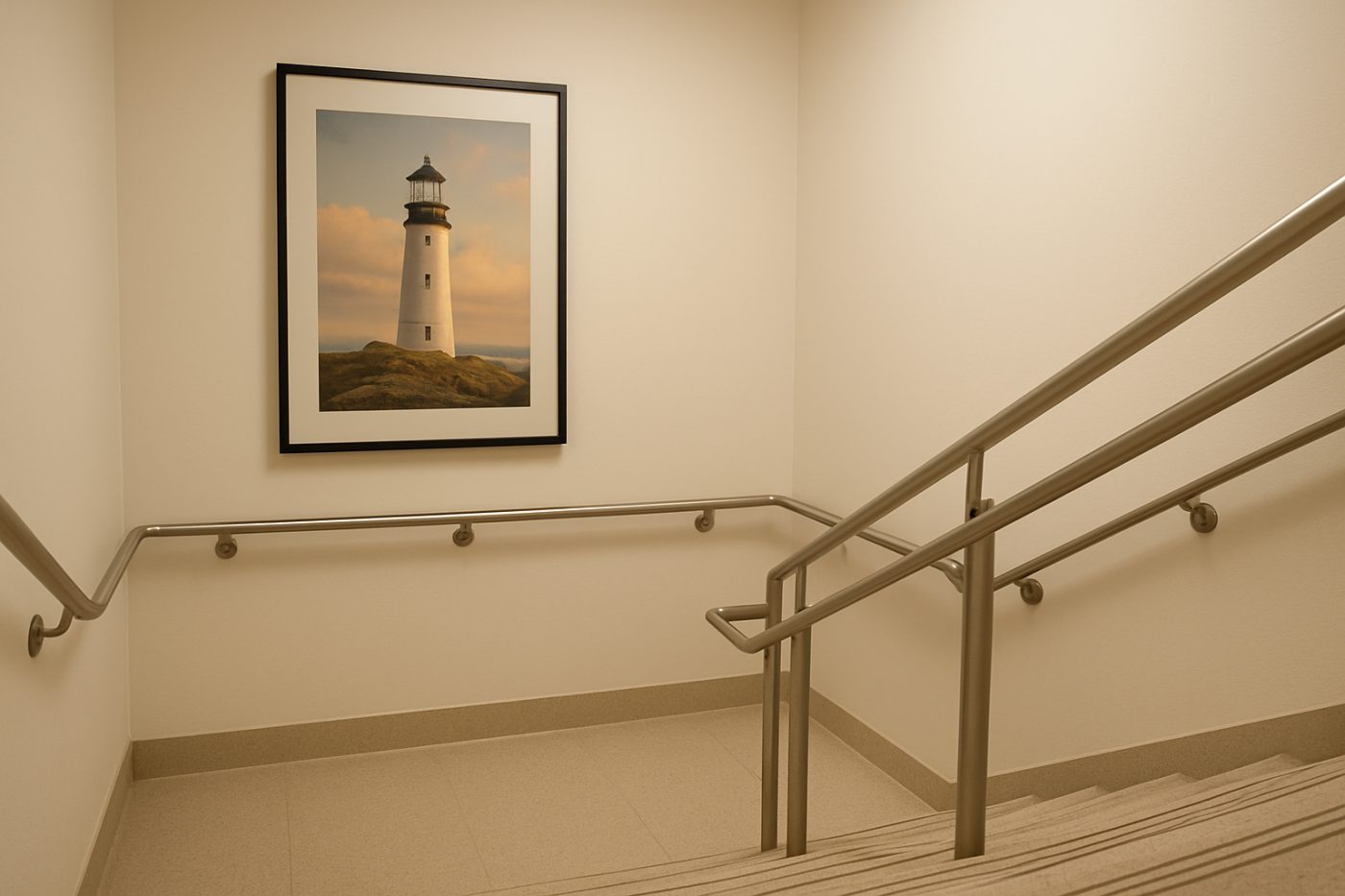 Lighthouse poster stairwell