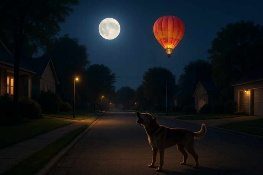 dog barking moon balloon