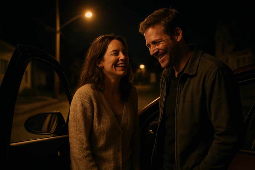 couple arriving home