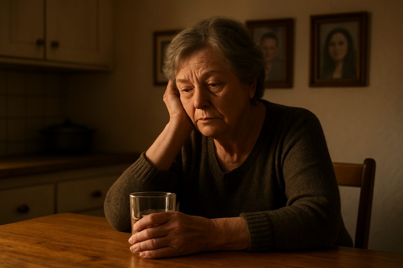 reflective older woman