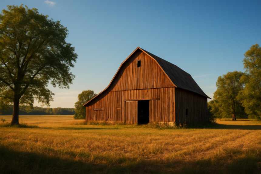 Barn and farmland