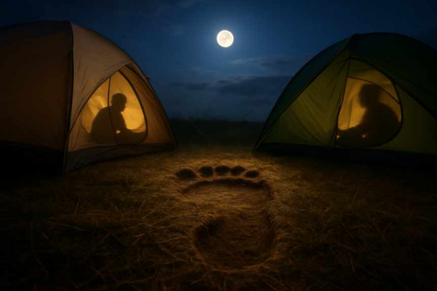 unseen creature moving through camp