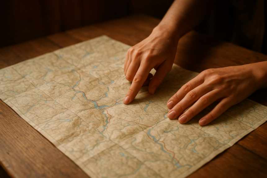 Ranger station map and hands