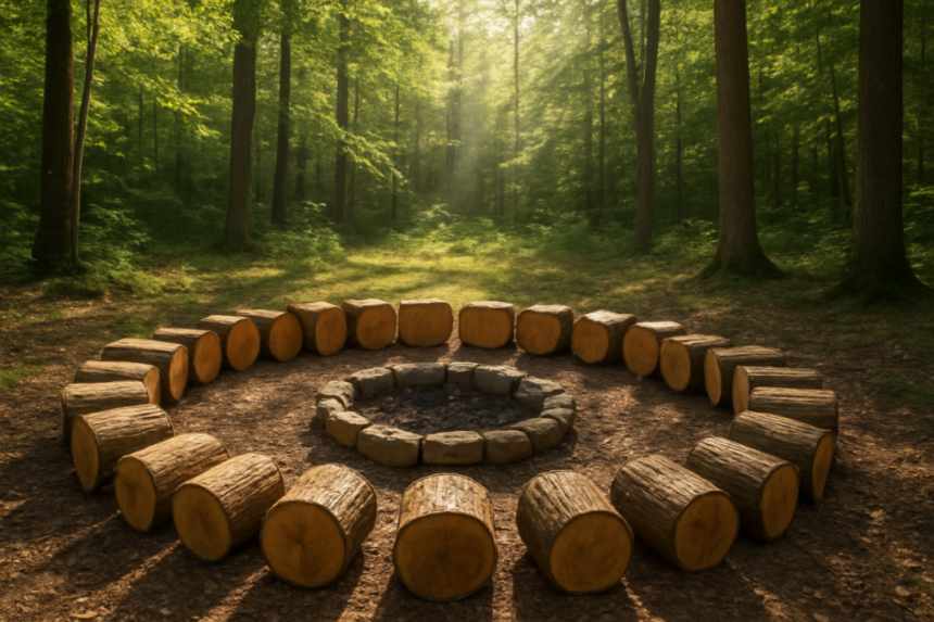 firewood circle campsite