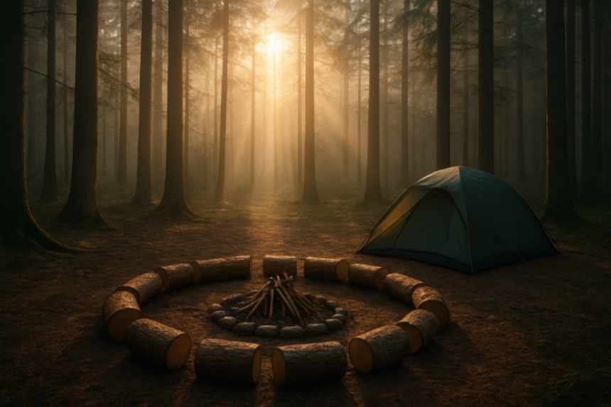 Somebody Restacked Our Firewood Into A Circle While We Slept