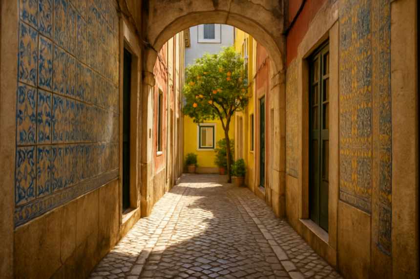 Lisbon Alfama alleyway