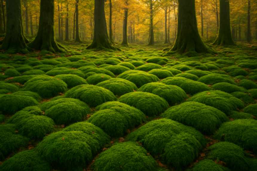 moss bed in forest