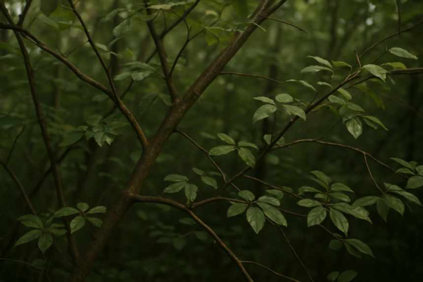 Silent forest trees