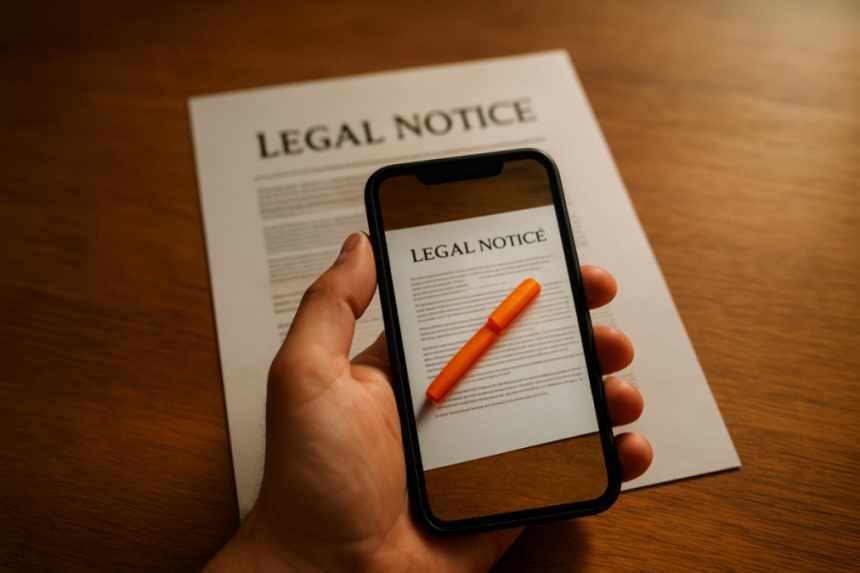 photo and legal notice