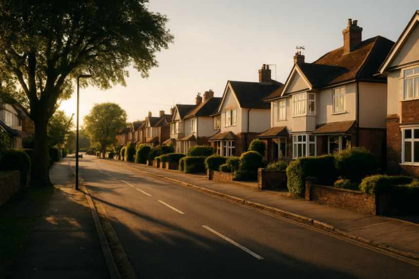 Suburban neighborhood street