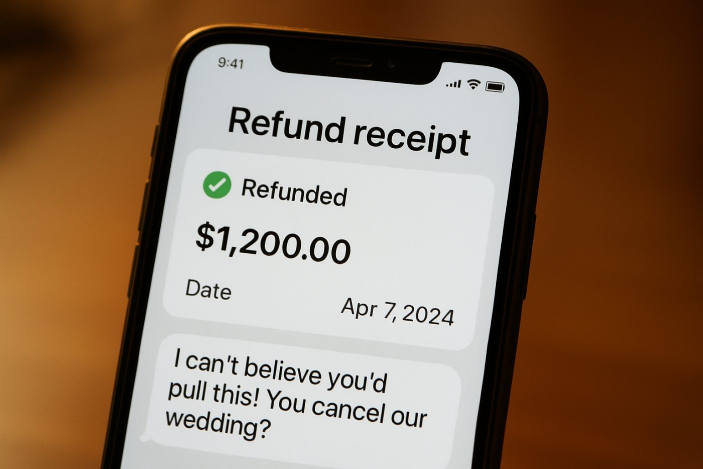 Deposit refund message
